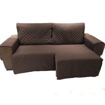 protetor de sofa 2,70 total com os braços impermeavel 2mod marrom