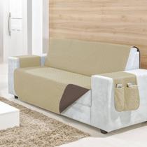 Protetor De Sofá 3 Lugares Dupla-face Com Porta Objetos no Braço Protetor De Sofá 3 Lugares Dupla-face Com Porta Objetos no Braço