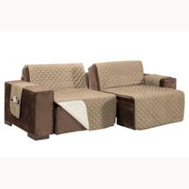 Protetor De Sofá Assento 1,80m Retrátil Mr100% Poliéster - Palha/cáqui