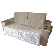 protetor de sofá assento sem contar os braços 2,20 2 módulos retrátil e reclinável forrado com fixador no encosto