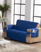 Protetor de sofá avulso 2 lugares com laço azul royal