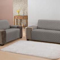 Protetor de Sofá Classic 2 e 3 Lugares Padrão Cinza