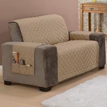 Protetor de Sofá Classic 2 Lugares Padrão Cáqui