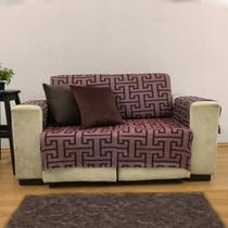 Protetor de Sofá CRETA LUXO 2 e 3 LUGARES Tamanho King Cor 02: Vinho
