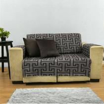 Protetor de Sofá CRETA LUXO 2 e 3 LUGARES Tamanho King Cor 07: Preto