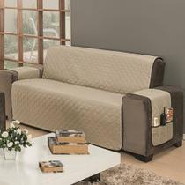 Protetor De Sofá Dupla Face Impermeável Mr 4 Lugares - Marrom/Cáqui