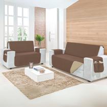 Protetor De Sofá Dupla Face Jogo 2e3 Lugares Capa Protetora