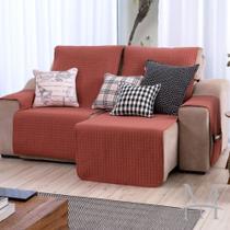 protetor de sofa dupla face lavive cobre/bege 1,60 m