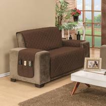 Protetor De Sofá Dupla Face Manu 2 E 3 Lugares King - Cáqui-marrom Protetor De Sofá Dupla Face Manu 2 E 3 Lugares King - Cáqui-marrom