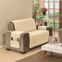 Protetor De Sofá Dupla Face Manu 2 Lugares - Cáqui/Palha Protetor De Sofá Dupla Face Manu 2 Lugares - Cáqui/Palha