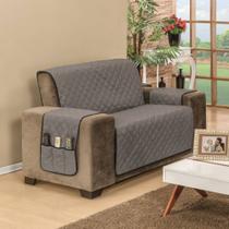 Protetor De Sofá Dupla Face Manu 2 Lugares - Preto/ Cinza Protetor De Sofá Dupla Face Manu 2 Lugares - Preto/ Cinza