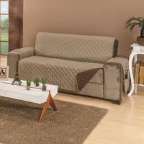 Protetor De Sofá Dupla Face Manu 3 Lugares - Cáqui-marrom Protetor De Sofá Dupla Face Manu 3 Lugares - Cáqui-marrom