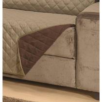 Protetor De Sofá Dupla Face Manu 4 Lugares - Cáqui-marrom Protetor De Sofá Dupla Face Manu 4 Lugares - Cáqui-marrom