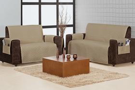 Protetor de sofa home 3 e 2 lugares - bege