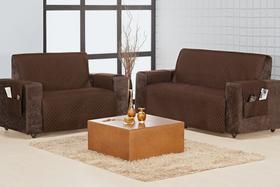 Protetor De Sofa Home 3 E 2 Lugares - Tabaco