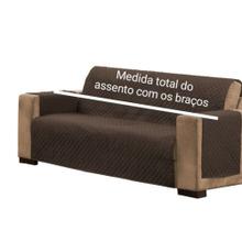 Protetor de sofá impermeável 1.50m(medindo com os braços) marrom-escuro - Sara enxovais