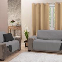 Protetor de Sofá Impermeável 2 e 3 Lugares Padrão Cinza e Preto