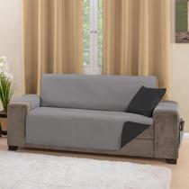 Protetor de Sofá Impermeável 3 Lugares Padrão Cinza e Preto