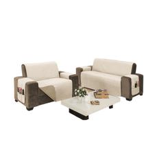 Protetor de Sofá Impermeável King 4 Lugares King Kaqui/Palha (2,40 mts Assento) Protetor de Sofá Impermeável King 4 Lugares King Kaqui/Palha (2,40 mts Assento)