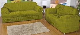Protetor De Sofá Jogo 2e3 Lugares Capa Sofá Malha Protetora Verde
