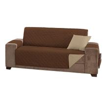 Protetor de Sofá Manu 3 Lugares Padrão Dupla Face Com Bolsos