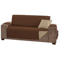 Protetor de Sofá Manu Dupla Face 3 Lugares Microfibra - Tabaco/Caqui