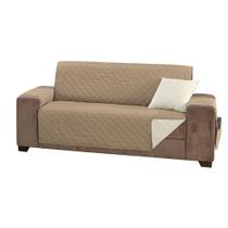 Protetor De Sofá Manu Dupla Face Padrão 3 Lugares Microfibra - Cáqui/palha Protetor De Sofá Manu Dupla Face Padrão 3 Lugares Microfibra - Cáqui/palha