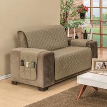 Protetor de Sofá Manu Padrão 2 Lugares Kaqui/Palha Protetor de Sofá Manu Padrão 2 Lugares Kaqui/Palha