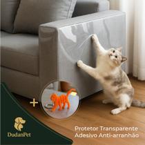 Protetor De Sofá Móveis Adesivo Gatos Pets Anti-arranhão Arranhador Transparente 30cmX200cm + BRINDE