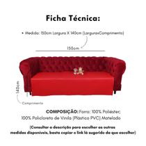 Protetor De Sofá Pet 100% Impermeável Vermelho 150Cm X 140Cm