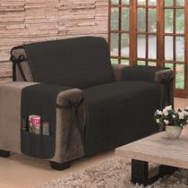 Protetor de Sofá Premium King 2 Lugares King Preto/Kaqui