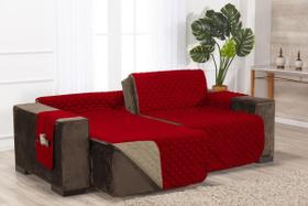 Protetor De Sofá Retrátil Com Bolso Lateral Vermelho 2,40M