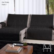 protetor de sofa retratil dupla face lavive azul gris/preto 1,60 m