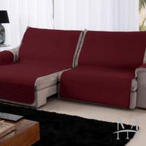protetor de sofa retratil dupla face lavive cabernet/palha 1,60 m