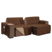 Protetor de Sofá Retrátil Dupla Face Microfibra 2,20m - Tabaco/Cáqui Protetor de Sofá Retrátil Dupla Face Microfibra 2,20m - Tabaco/Cáqui