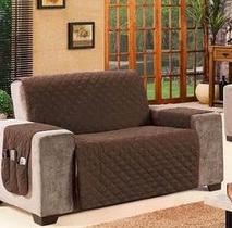 Protetor de Sofa Retratil Medida de Braço a Braço 3,50m Bege(largura total do sofa) forrado com fixador - Tabaco