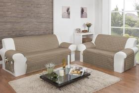 Protetor De Sofá Vicci Jogo 2e3 Lugares Capa Protetora Lisa avelã