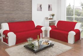 Protetor De Sofá Vicci Jogo 2e3 Lugares Capa Protetora Lisa vermelho