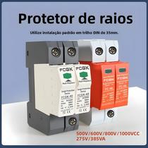 Protetor De Surto DC De Alta Tensão 2P 500V-1000V 20KA-40KA Para Casa, Dispositivo De Baixa Tensão