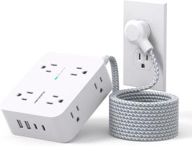 Protetor de Surto HANYCONY com 8 Tomadas e 4 USB - Extensão de 15 Pés Protetor de Surto HANYCONY com 8 Tomadas e 4 USB - Extensão de 15 Pés