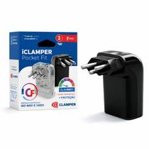 Protetor de Surto iClamper Pocket Fit 3P 10A LCF Preto Protetor de Surto iClamper Pocket Fit 3P 10A LCF Preto