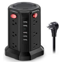 Protetor de Surto PASSUS Tower - 12 AC + 5 USB - Preto