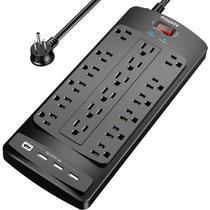 Protetor de Surto POWSAV - 18 Tomadas + 4 Portas USB