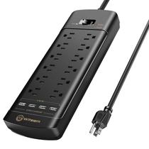Protetor de Surto Witeem com 12 Tomadas e 4 USB (6A) - Preto Protetor de Surto Witeem com 12 Tomadas e 4 USB (6A) - Preto