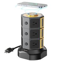 Protetor de Surtos SUPERDANNY - Torre Power Strip com 12 Tomadas AC e 6 USB