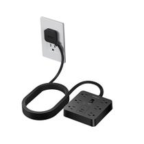 Protetor de Surtos TESSAN - 6 Tomadas, 3 USB, 1700J - Preto