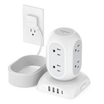 Protetor de Surtos TESSAN - Power Strip Tower com 8 Tomadas e 4 USB