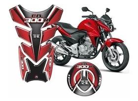 Protetor De Tanque Adesivo Bocal Cb 300r Preto/vermelho