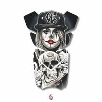 Protetor De Tanque Resinado Feminino Skull Girl Te728 Protetor De Tanque Resinado Feminino Skull Girl Te728