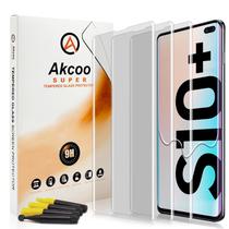 Protetor de tela Akcoo Galaxy S10 Plus de vidro temperado, pacote com 3 Protetor de tela Akcoo Galaxy S10 Plus de vidro temperado, pacote com 3